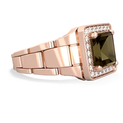 Smoky Quartz Men's Watch 14K Rose Gold ring R0510