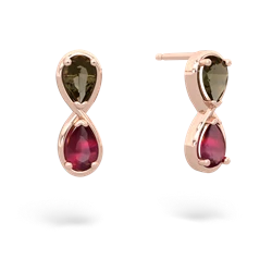 Smoky Quartz Infinity 14K Rose Gold earrings E5050