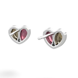 Smoky Quartz 'Our Heart' 14K White Gold earrings E5072