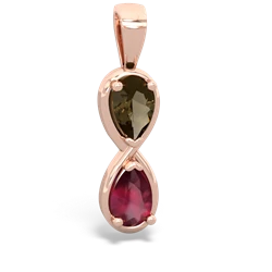 Smoky Quartz Infinity 14K Rose Gold pendant P5050