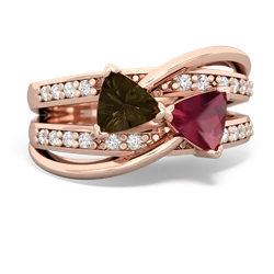 Smoky Quartz Bowtie 14K Rose Gold ring R2360