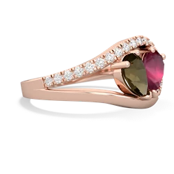 Smoky Quartz Nestled Heart Keepsake 14K Rose Gold ring R5650