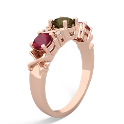 Smoky Quartz Hugs And Kisses 14K Rose Gold ring R5016