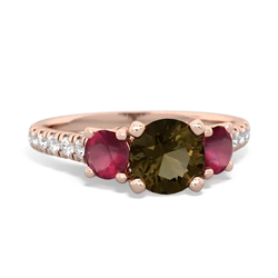 Smoky Quartz Pave Trellis 14K Rose Gold ring R5500