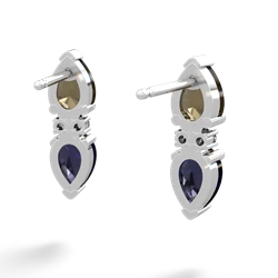 Smoky Quartz Bowtie Drop 14K White Gold earrings E0865