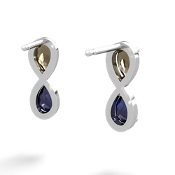 Smoky Quartz Infinity 14K White Gold earrings E5050