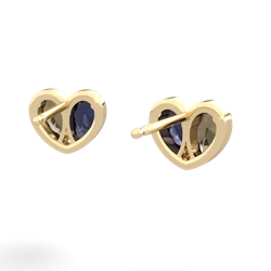Smoky Quartz 'Our Heart' 14K Yellow Gold earrings E5072