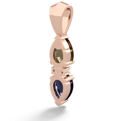 Smoky Quartz Bowtie Drop 14K Rose Gold pendant P0865