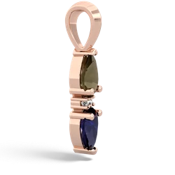 Smoky Quartz Bowtie Drop 14K Rose Gold pendant P0865