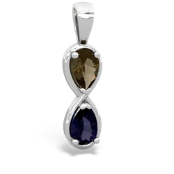 Smoky Quartz Infinity 14K White Gold pendant P5050