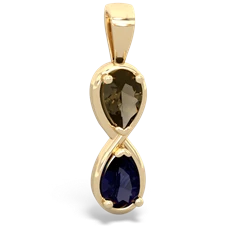 Smoky Quartz Infinity 14K Yellow Gold pendant P5050