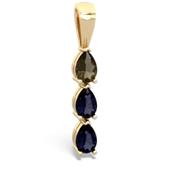 Smoky Quartz Dew Drops 14K Yellow Gold pendant P2251