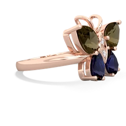 Smoky Quartz Butterfly 14K Rose Gold ring R2215