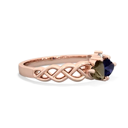 Smoky Quartz Heart To Heart Braid 14K Rose Gold ring R5870