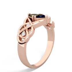 Smoky Quartz Keepsake Celtic Knot 14K Rose Gold ring R5300