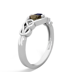 Smoky Quartz Celtic Love Knot 14K White Gold ring R5420