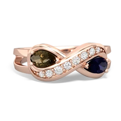 Smoky Quartz Diamond Infinity 14K Rose Gold ring R5390
