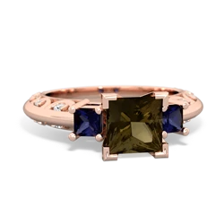 Smoky Quartz Eternal Embrace Engagement 14K Rose Gold ring C2001