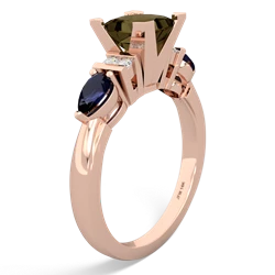 Smoky Quartz 6Mm Princess Eternal Embrace Engagement 14K Rose Gold ring C2002