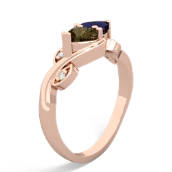 Smoky Quartz Floral Elegance 14K Rose Gold ring R5790