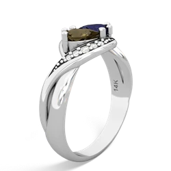 Smoky Quartz Summer Winds 14K White Gold ring R5342