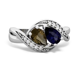 Smoky Quartz Summer Winds 14K White Gold ring R5342