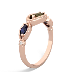 Smoky Quartz Milgrain Marquise 14K Rose Gold ring R5700