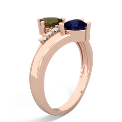 Smoky Quartz Heart To Heart 14K Rose Gold ring R2064