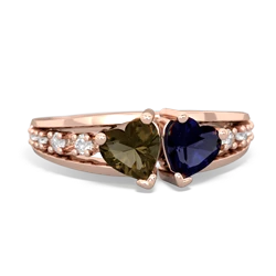 Smoky Quartz Heart To Heart 14K Rose Gold ring R3342