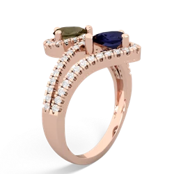 Smoky Quartz Diamond Dazzler 14K Rose Gold ring R3000