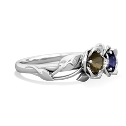 Smoky Quartz Rose Garden 14K White Gold ring R5510