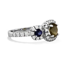 Smoky Quartz Regal Halo 14K White Gold ring R5350