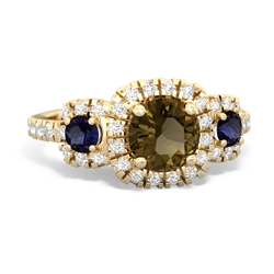 Smoky Quartz Regal Halo 14K Yellow Gold ring R5350