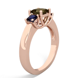 Smoky Quartz Three Stone Trellis 14K Rose Gold ring R4015