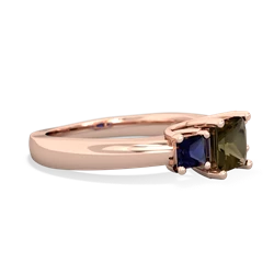 Smoky Quartz Three Stone Trellis 14K Rose Gold ring R4015