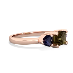 Smoky Quartz Three Stone 14K Rose Gold ring R5235