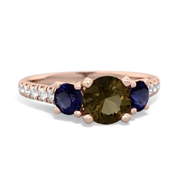 Smoky Quartz Pave Trellis 14K Rose Gold ring R5500