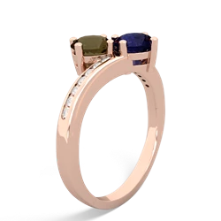 Smoky Quartz Channel Set Two Stone 14K Rose Gold ring R5303