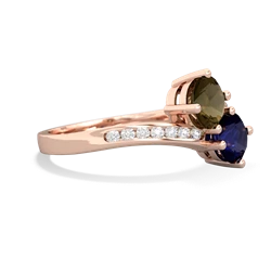 Smoky Quartz Channel Set Two Stone 14K Rose Gold ring R5303