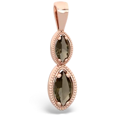 Smoky Quartz Antique-Style Halo 14K Rose Gold pendant P5700