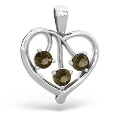 Sapphire Glowing Heart 14K White Gold pendant P2233