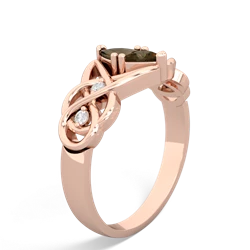 Smoky Quartz Keepsake Celtic Knot 14K Rose Gold ring R5300