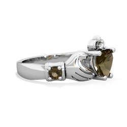 Citrine Claddagh Keepsake 14K White Gold ring R5245