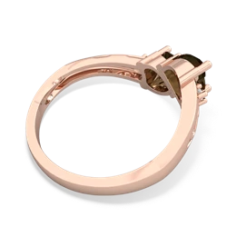 Smoky Quartz Snuggling Hearts 14K Rose Gold ring R2178