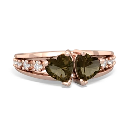 Smoky Quartz Heart To Heart 14K Rose Gold ring R3342