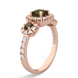 Lab Emerald Regal Halo 14K Rose Gold ring R5350