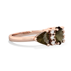 Aquamarine Antique Style Three Stone 14K Rose Gold ring R2186