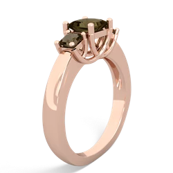 Garnet Three Stone Trellis 14K Rose Gold ring R4015