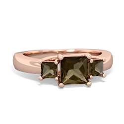 Garnet Three Stone Trellis 14K Rose Gold ring R4015