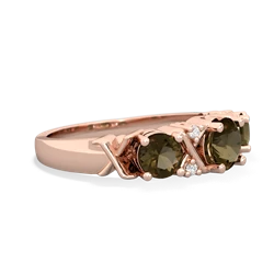 Smoky Quartz Hugs And Kisses 14K Rose Gold ring R5016